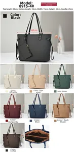 Detailed view of tote bag interior with striped lining and diverse color options