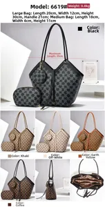 Detail view of 3-piece heart checkerboard tote set showing multiple colors and dimensions