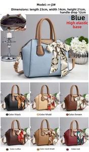 Detaillierte Größentabelle der Kunstleder-Tasche mit Farben und Maßen 23x21cm