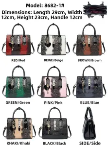 Spécifications de taille et options de couleurs pour le sac à main motif crocodile