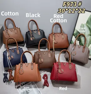 Litchi texture leather handbag collection in 8 colors with V logo and tassel detail