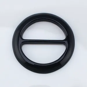 Glänzende schwarze Schal-Ringschnalle mit Doppelschlaufe für Damenbekleidung