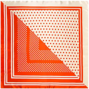 Retro red and white polka dot silk scarf in pop art style square wrap for women