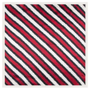 Women Satin Square Scarf Striped Color Block Artistic Brushstroke Pattern Neck Scarf Professional Fashionable Decorative Hair Accessory