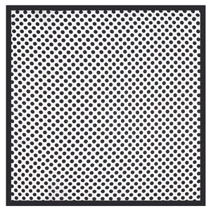 Carré de soie chic 55x55cm à pois avec bordure noire minimaliste pour femmes