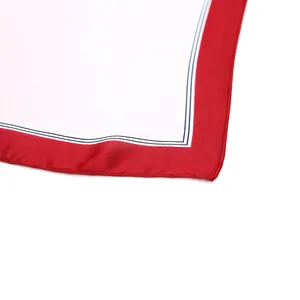 Close-up of leopard print satin scarf showing premium stitching and fabric texture