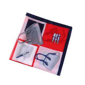 Silk-like square scarf featuring fashionable handbags and lipstick prints on 53cm fabric