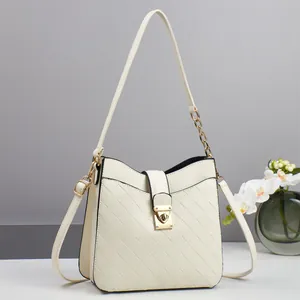 Women High Quality PU Leather Rhombic Quilted Shoulder Bag Elegant Crossbody Handbag With Gold Chain Strap For Daily Commute