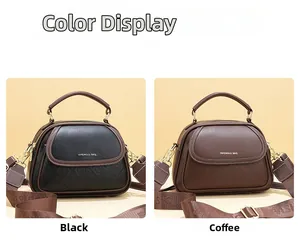 Multi-layered leather bags in black and brown featuring vintage embossed patterns
