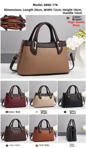Detail view of large capacity trapezoid tote bag with textured faux leather finish