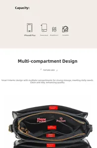 Detail view of the black saddle bag interior showing multiple organized compartments