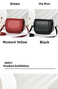 Detail view of stylish saddle bags in red and black with elegant embossed flap design