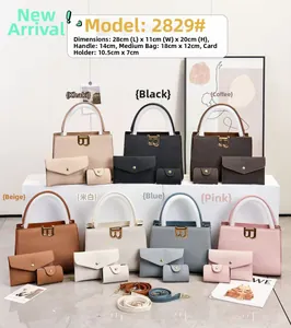 Detailed set of 3-piece composite bags showing texture, size and seven color options