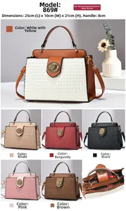Tableau des tailles et options de couleurs pour sac à bandoulière vintage avec mesures