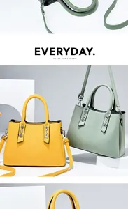 Close-up of bright yellow and light green textured leather handbags with silver hardware