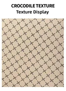 Dettaglio macro della pregiata trama a coccodrillo beige sulla superficie della borsa