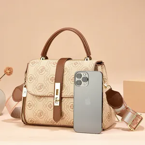 Sac à main chic pour femme avec motif vintage et bandoulière réglable, échelle téléphone