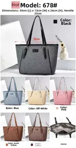 Detail view of large tote bag interior and multiple colors including 30cm base width