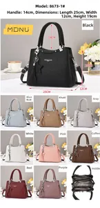 Detailed view of the structured multi-compartment interior and 9-color leather swatches