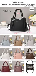Detailed view of women's textured tote bag showing dimensions and nine color options
