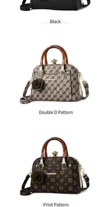 Detailed comparison of three shell bags featuring resin handles and floral charms