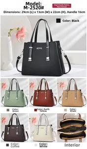 Detail view of large capacity tote bag dimensions, interior pockets and six color options