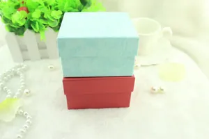 Classic square gift box for watches and jewelry with marble and cloth textures