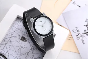 Detail view of JEU minimalist quartz watch with black matte strap and white dial