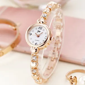 Women Fashion Heart Shaped Bracelet Watch Rhinestone Inlaid Stainless Steel Slim Band Quartz Wristwatch Elegant Jewelry Watch