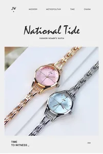 Gros plan de montres à quartz pour femmes avec bracelets en acier et cadrans texturés