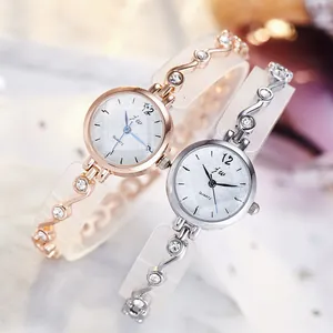 Montre à Quartz de Luxe en Strass pour Femmes Bracelet Mince en Alliage Élégant Montre-Bracelet de Mode Petit Cadran Femmes (JW6087)