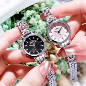 Women Fashion Quartz Watch Rhinestone Inlaid Waterproof Analog Wristwatch Metal Steel Band Simple Elegant Dress Watch For Ladies Gift