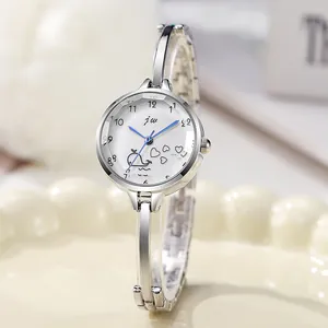 Elegante orologio a bracciale argento da donna con quadrante tondo e motivo a balena