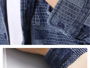 Detailed macro view of blue textured woven fabric with matching resin buttons