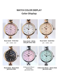 Détails de montres à quartz élégantes pour femmes avec cadran strass et bracelet en acier en 6 couleurs