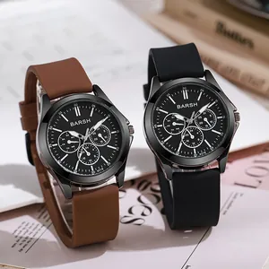 Close-up of BARSH multifunction watches with silicone straps and three sub-dial displays