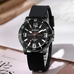 BARSH 8248 Fashion Sporty Quartz Watch Large Dial Luminous Pointer Silicone Strap Casual Wristwatch For Men Women Gift