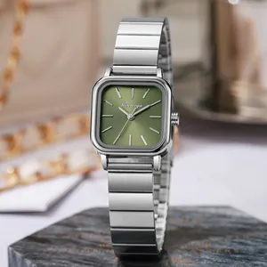Women's Square Fashion Quartz Watch With Stainless Steel Strap Alloy Case Analog Waterproof Minimalist Wristwatch