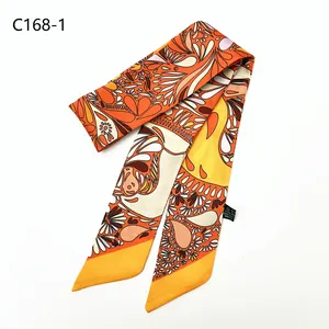 Damen Twilly Seidenschal mit Paisley-Muster für Taschengriffe in Orange und Gelb