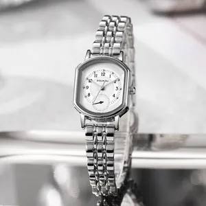 Luxus Damen Quarzuhr Achteckiges Gehäuse Edelstahlarmband Kleine Sekunde Minimalistisch Vintage Armbanduhr Für Frauen Geschenk