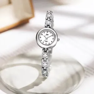Montre À Quartz Pour Femme Bracelet En Alliage Strass Élégante Montre-Bracelet Style Bijoux Étanche