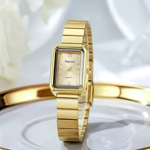 Elegante Rechteck Quarz Uhr Für Damen Metall Armband Römische Zahlen Mode Luxus Quadratisches Zifferblatt Armbanduhr Schmuck Geschenk