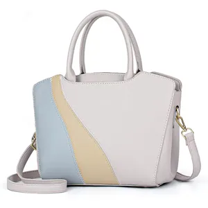 Mode Vrouwen Patchwork PU Lederen Handtas Grote Capaciteit Crossbody Schoudertas Voor Dagelijks Woon-Werkverkeer Reizen Zakelijk Kantoor Handtas