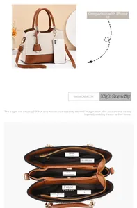 Detailed interior of a high-capacity handbag showing six-layered storage and internal pockets