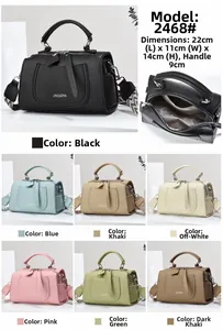 Litchi pattern satchel 2468# dimensions: 22x11x14 cm, available in seven diverse colors