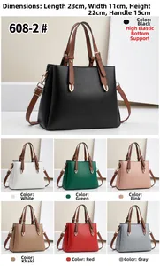 Detail of PU leather shoulder bag with dimensions 28x11x22cm and seven color options