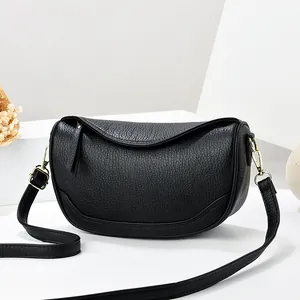 Women Fashion PU Leather Underarm Bag Solid Litchi Texture Shoulder Bag Casual Commuting Hobo Bag Daily Handbag