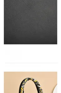 Detailed macro view of black lychee grain leather texture and silk scarf handle decoration