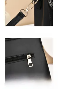 Macro detail of high-quality gold hardware and smooth black PU leather textures