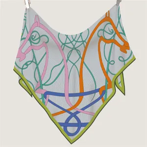 Luxurious equestrian velvet scarf with horse print and handmade edges for winter warmth